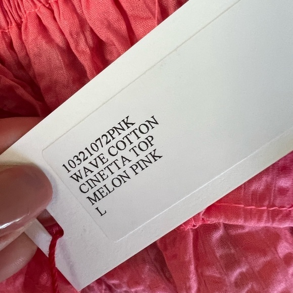 NWT CIAO LUCIA Ruffled Cropped Top Pink Sz L - Picture 6 of 7